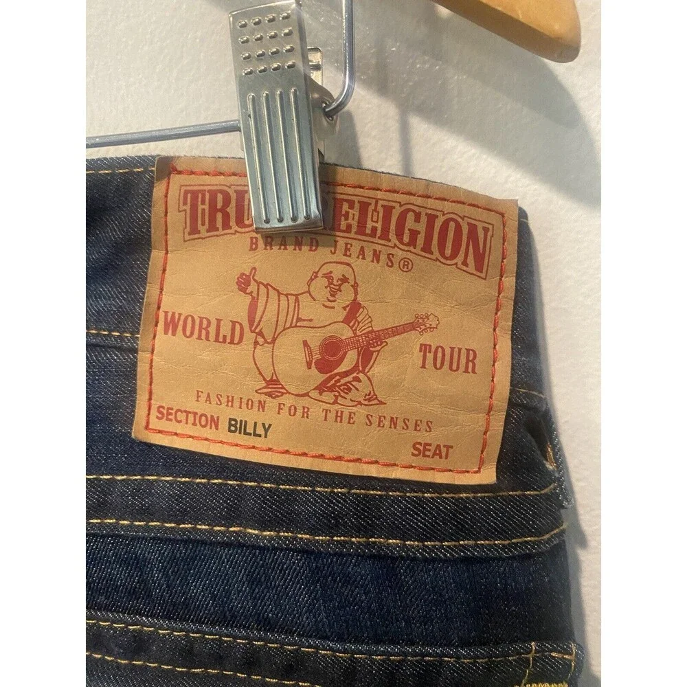 True Religion Billy Big T Bootcut Jeans Men's Sz 32X29 Dark Blue Flap Pocket